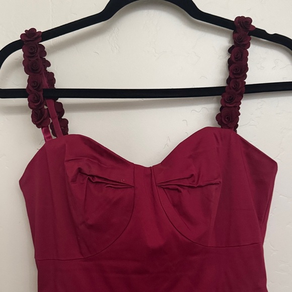 Anthropologie Deep Red Midi Dress - Picture 3 of 10